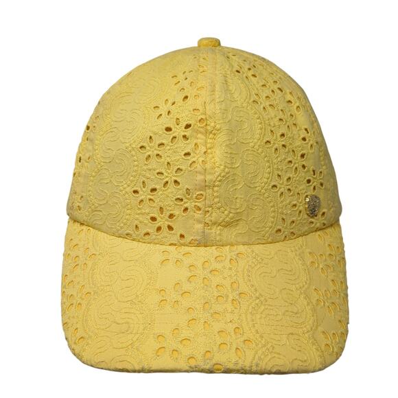 Flower Tied Baseball Cap Yellow One Size Adjustable Blank Cotton Vince Camuto - Picture 1 of 10